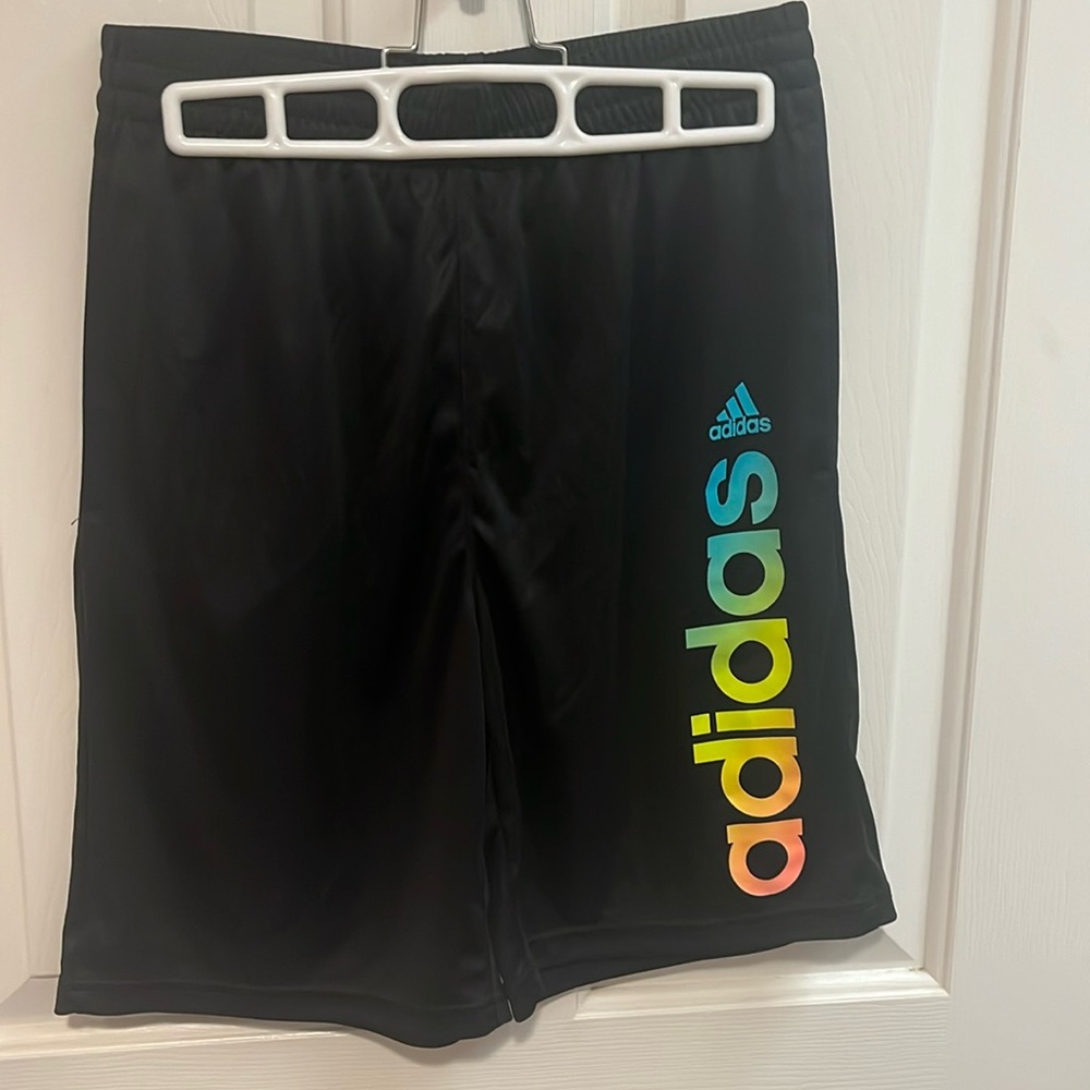 Boy’s Large (12/14) ADIDAS shorts Black with Color Logo
